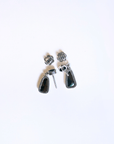 Boulder Opal and Australian Blue Sapphire Drop Silver Earrings
