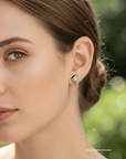 Boulder Opal Triangle Silver Stud Earrings