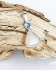 Lightening Ridge Opal with Blue Sapphire Silver Pendant