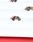 Boulder Opal Triangle Sparkle Silver Stud Earrings