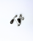 Boulder Opal and Pale Green Sapphire Drop Silver Earrings