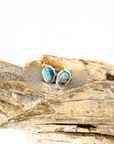 Boulder Opal Mini Sparkle Silver Stud Earrings