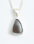 Blue Flash Boulder Opal Silver Pendant