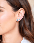 Boulder Opal Mini Sparkle Silver Stud Earrings