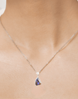 Blue Flash Boulder Opal Silver Pendant