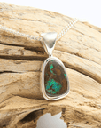 Pinfire Green Boulder Opal Silver Pendant