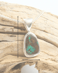 Pinfire Green Boulder Opal Silver Pendant