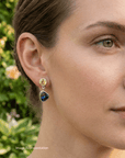 Boulder Opal and Citrine Drop Silver Earrings