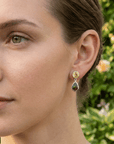 Boulder Opal and Citrine Drop Silver Earrings