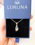 Boulder Harlequin Opal and Diamond 18K White Gold Pendant