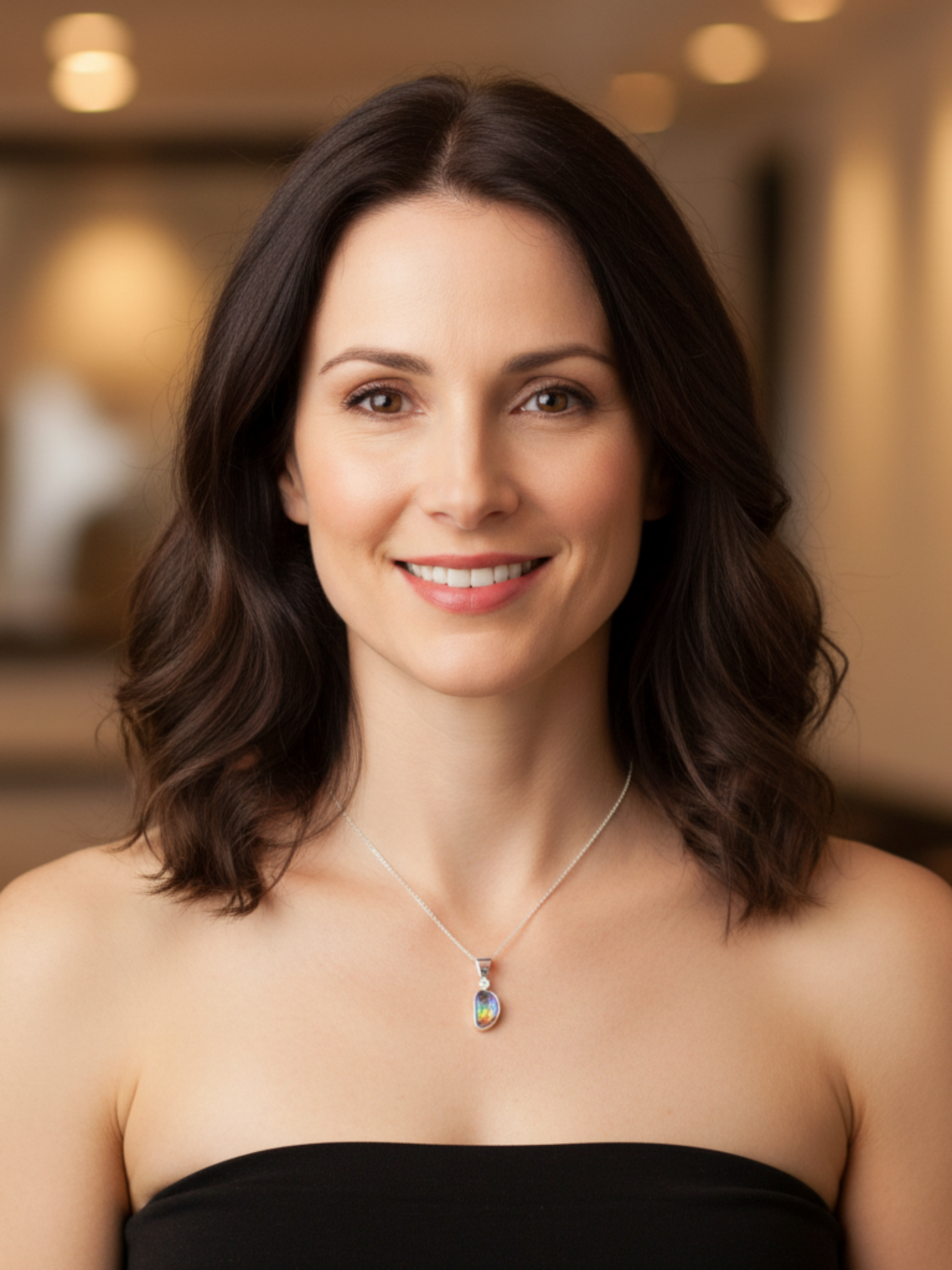 Boulder Harlequin Opal and Diamond 18K White Gold Pendant