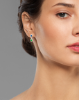 Boulder Opal and Royal Blue Sapphire Silver Drop Earrings