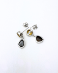 Boulder Opal and Citrine Drop Silver Earrings