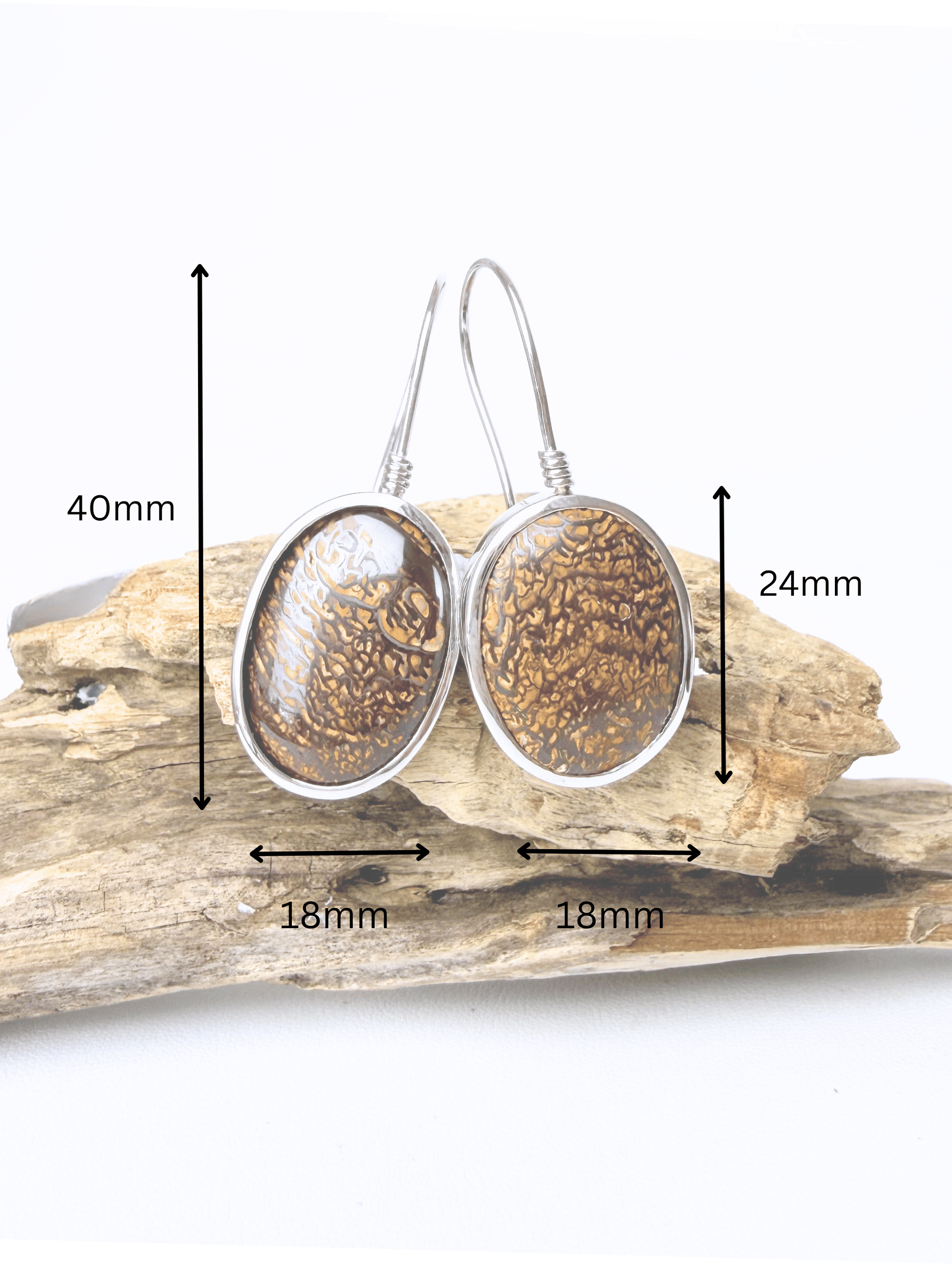 Boulder Opal 'Angel Stone' Silver Hook Earrings