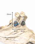 Boulder Opal and Citrine Drop Silver Earrings