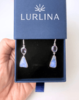 Boulder Opal and Amethyst Silver Hook Earrings