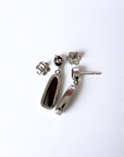 Boulder Opal and Malaya Garnet Silver Drop Earrings