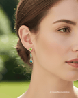 Boulder Opal and Peridot Triple Drop Silver Earrings