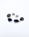 Blue Boulder Opal Double Drop Silver Earrings