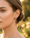 Boulder Opal and Sapphire Triple Drop Silver Earrings