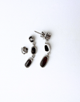 Boulder Opal and Sapphire Triple Drop Silver Earrings