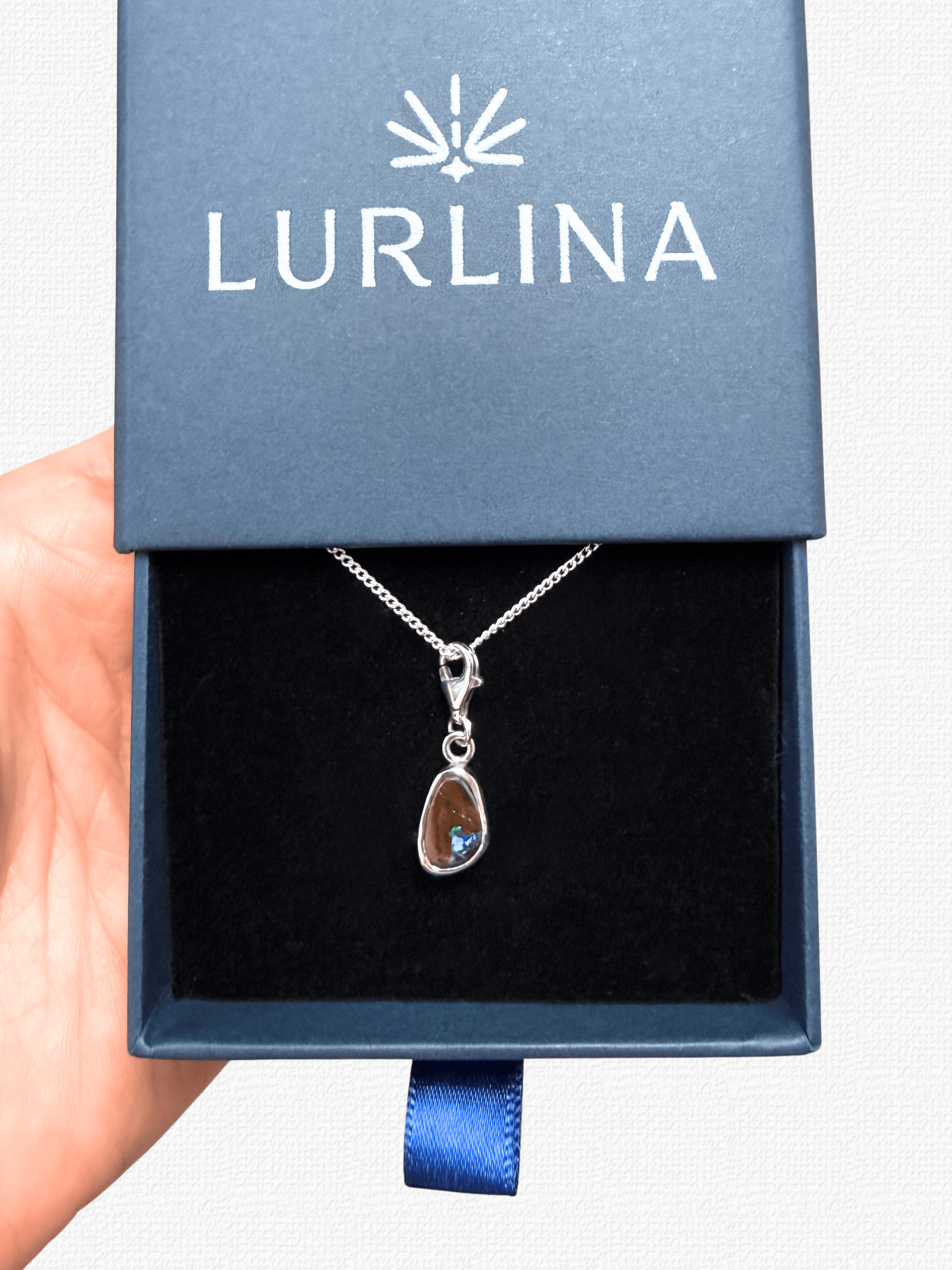 Boulder Opal Tear Drop Silver Bracelet Charm