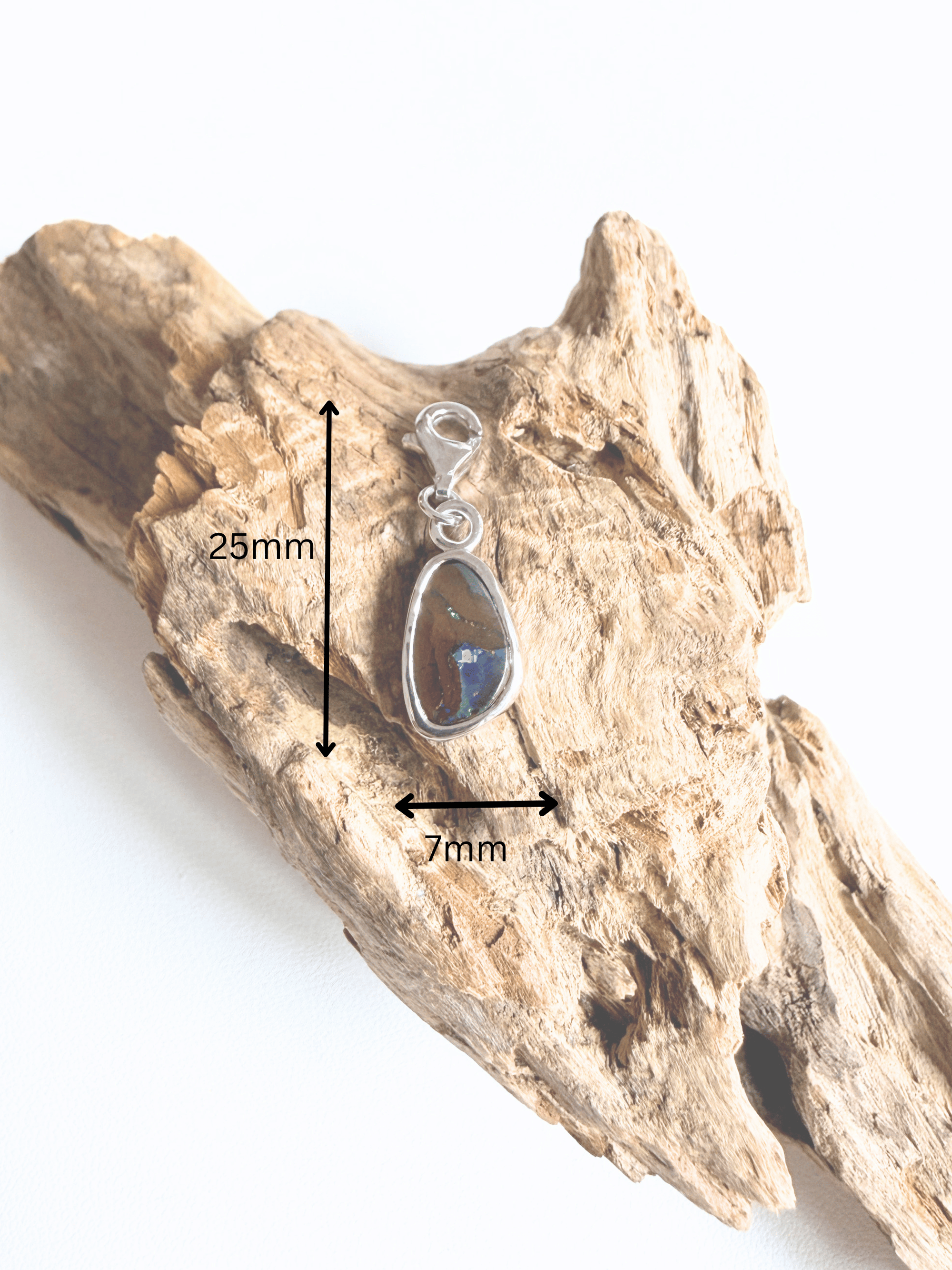 Boulder Opal Tear Drop Silver Bracelet Charm