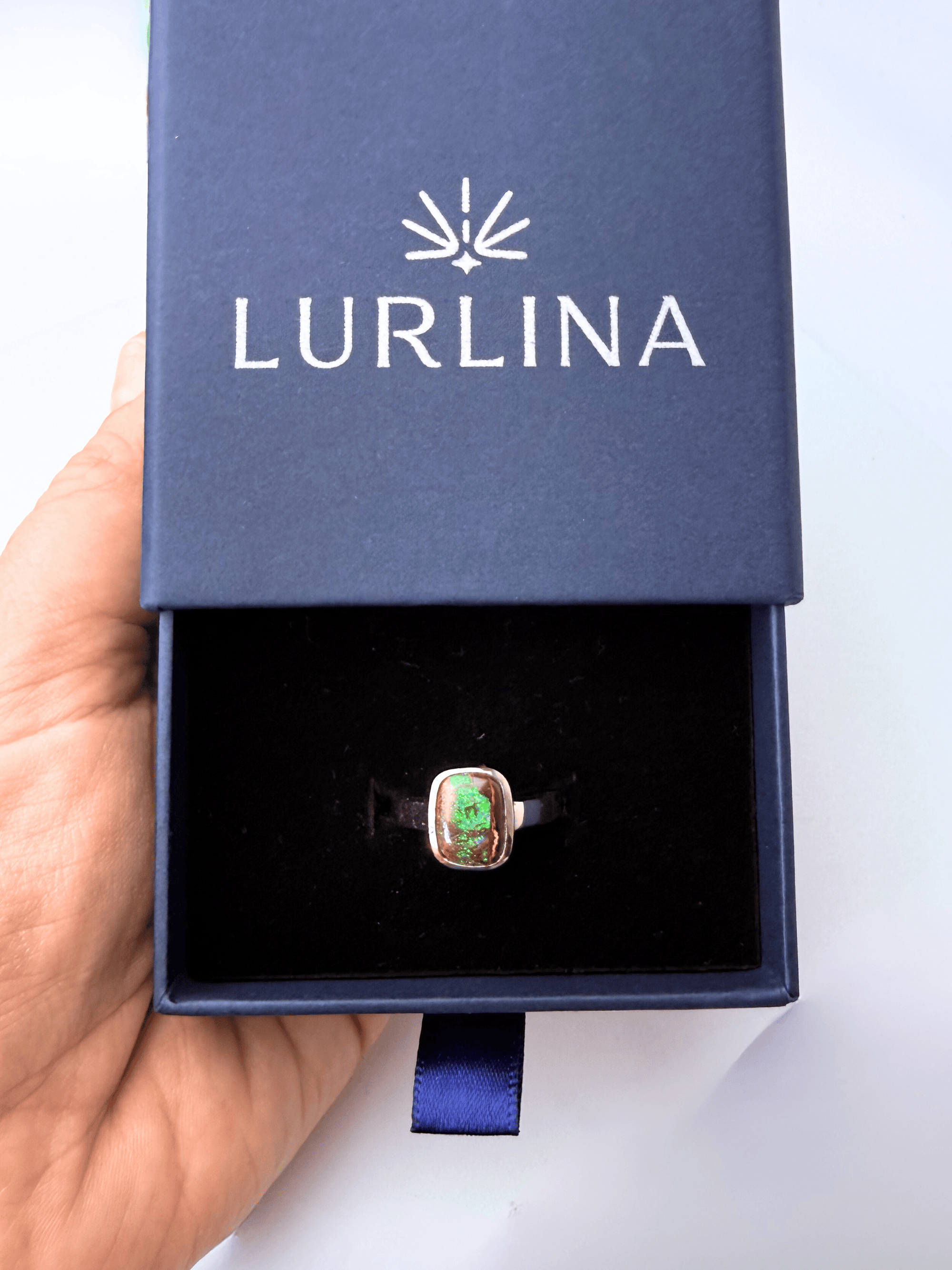 Boulder Pipe Opal Silver Ring