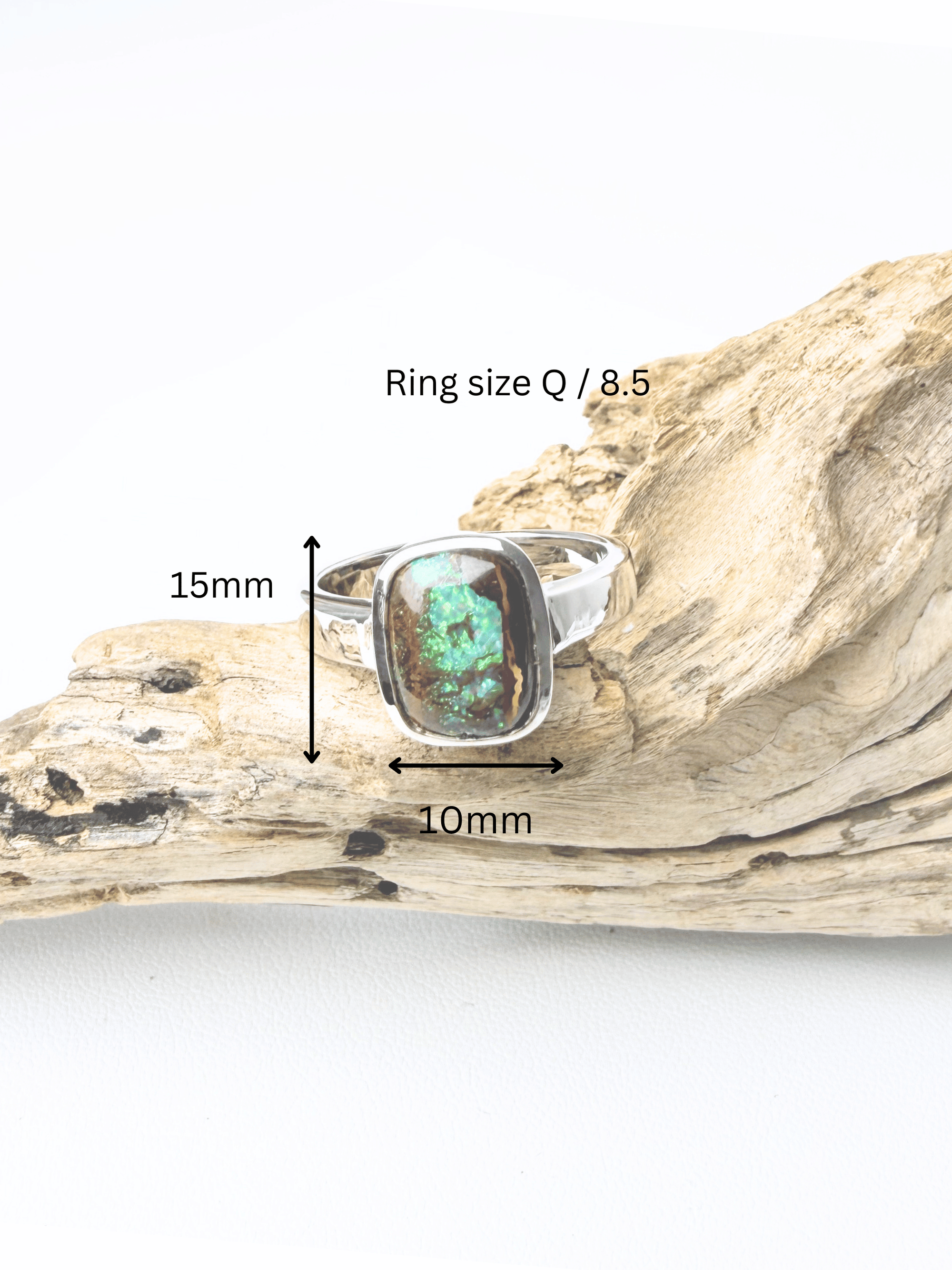 Boulder Pipe Opal Silver Ring