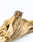 Boulder Opal and Diamond Accent Silver Ring