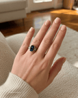 Boulder Opal and Diamond Split Shank Silver Ring