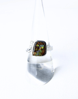 Boulder Opal and Diamond Accent Silver Ring