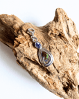 Boulder Opal with Tanzanite Silver Frame Bracelet Charm