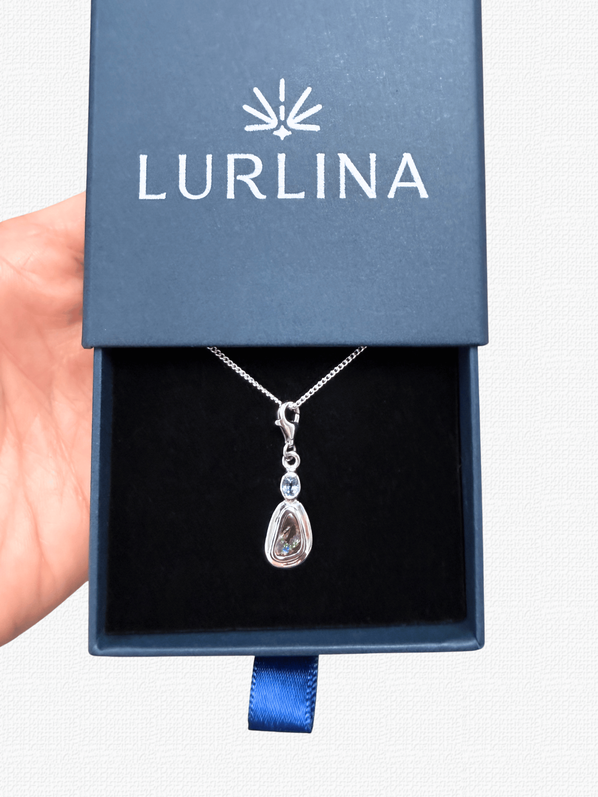 Boulder Opal with Tanzanite Silver Frame Bracelet Charm