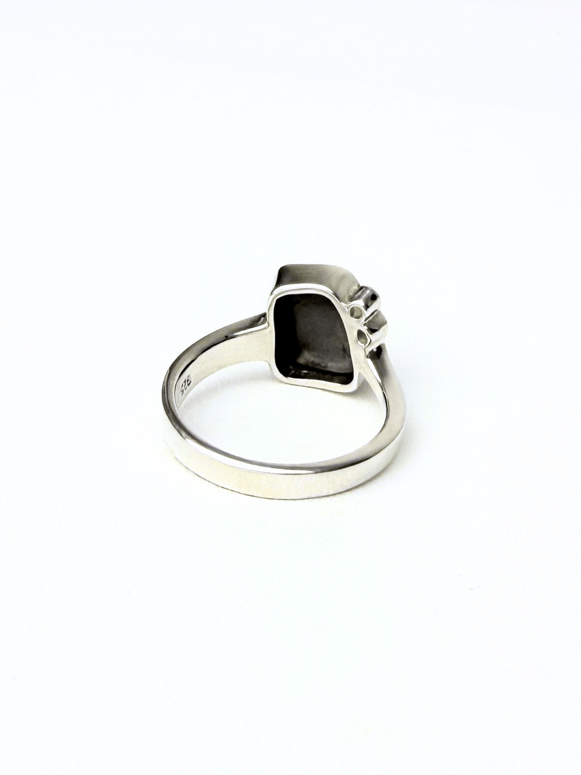 Boulder Opal and Diamond Accent Silver Ring