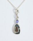 Boulder Opal with Tanzanite Silver Frame Bracelet Charm