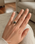 Boulder Opal and Diamond Trilogy Silver Ring