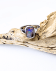 Boulder Opal Colour Flash Silver Ring