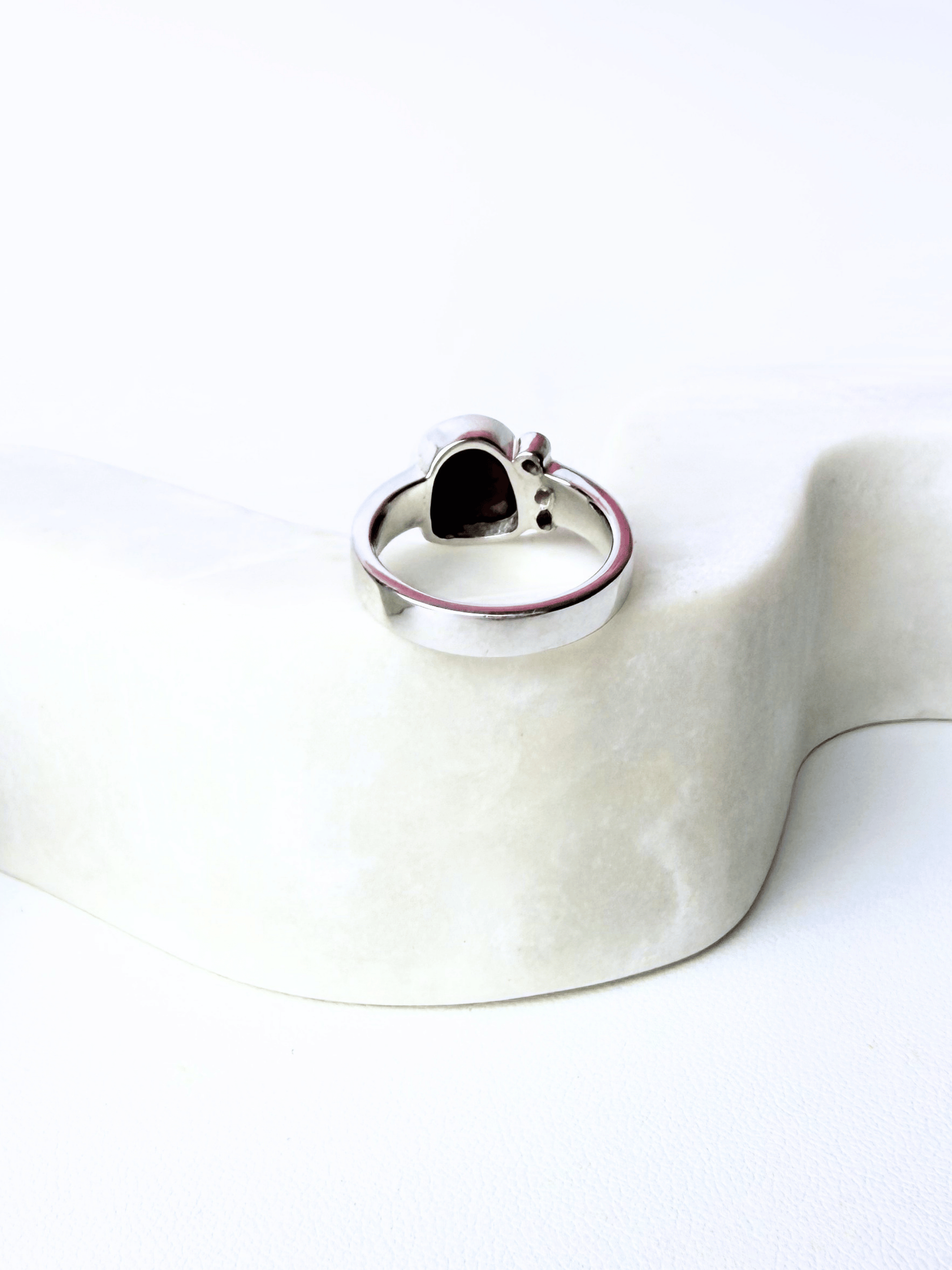 Boulder Opal and Diamond Trilogy Silver Ring