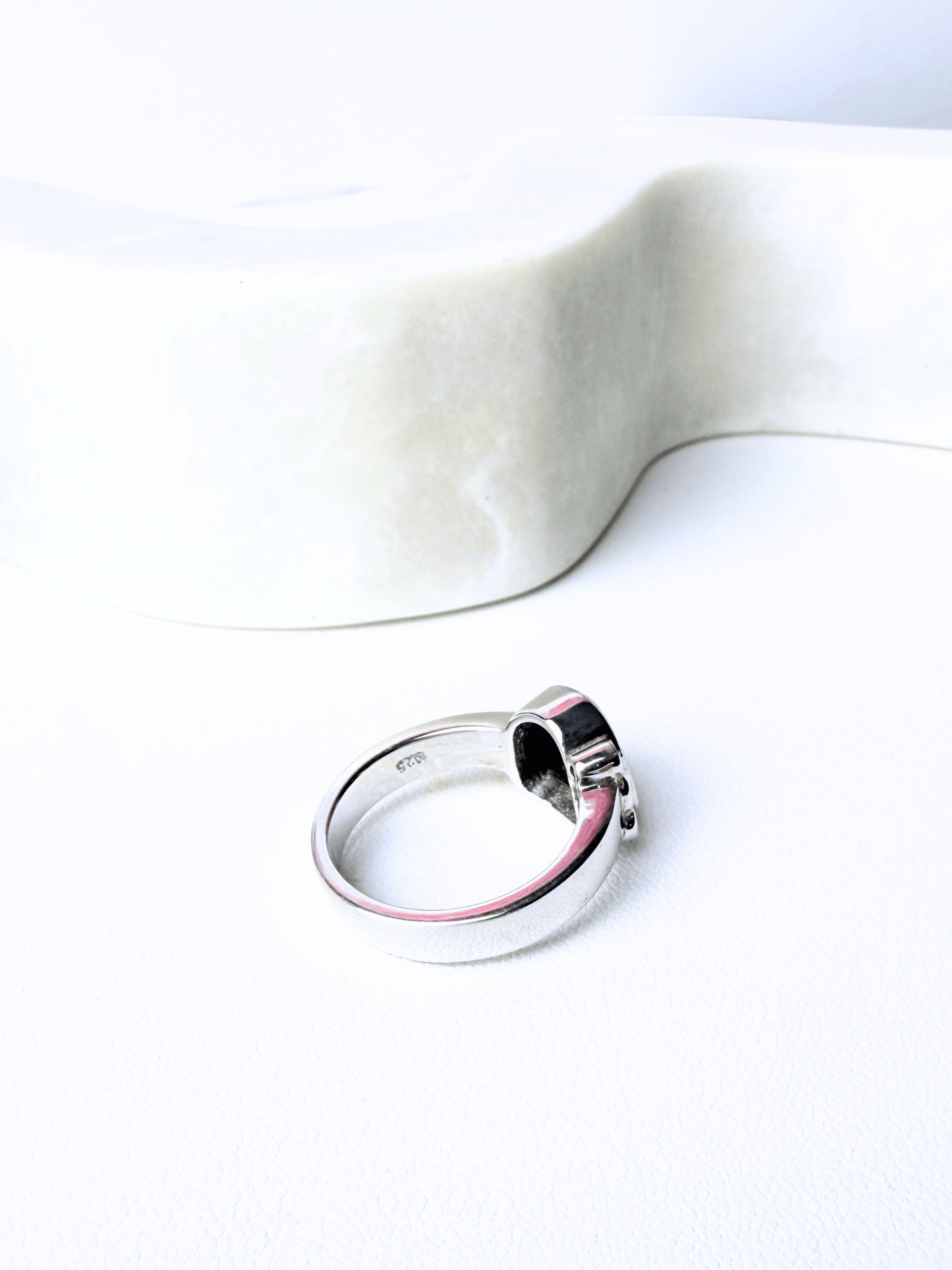 Boulder Opal and Diamond Trilogy Silver Ring