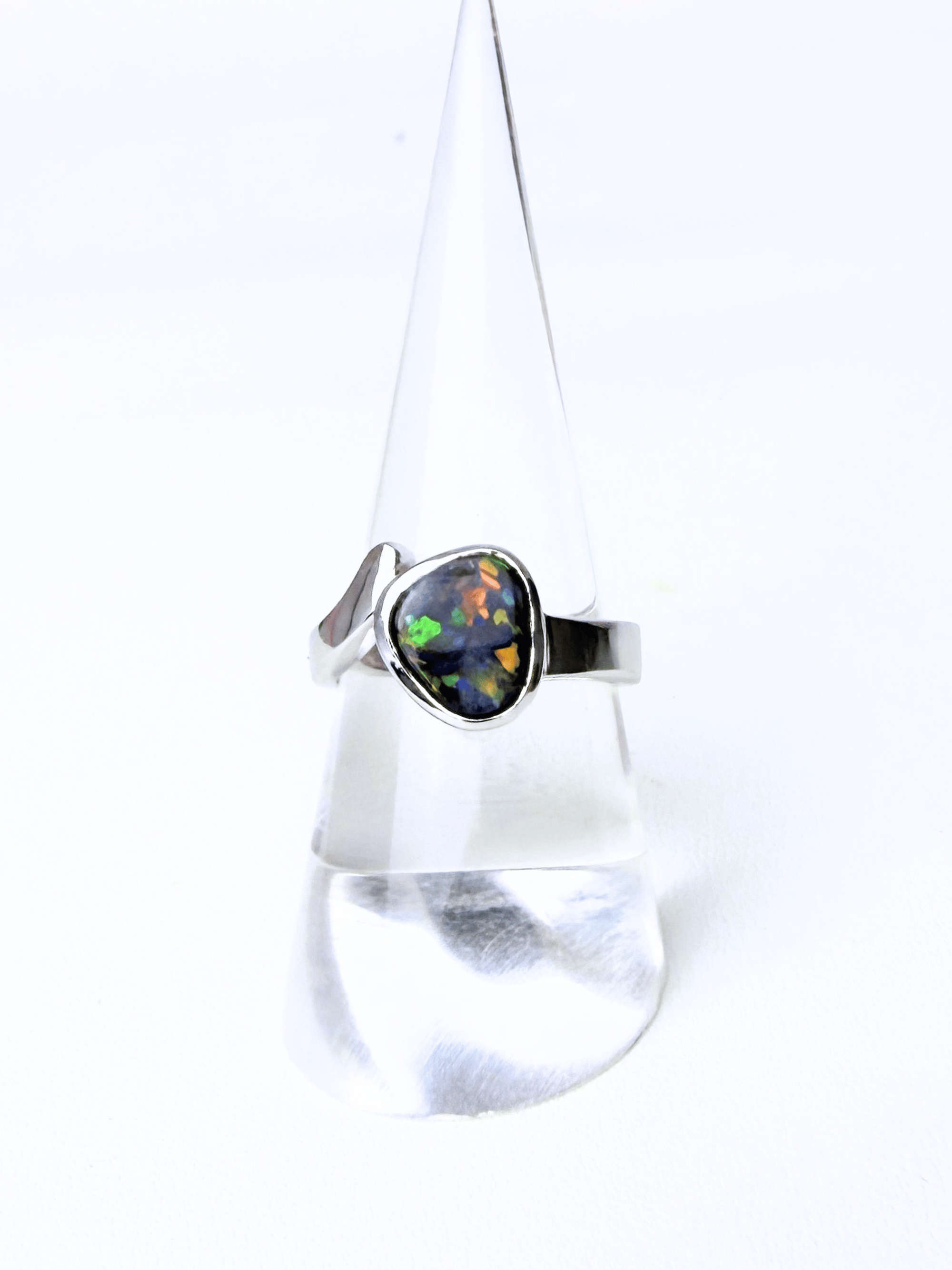 Boulder Opal Bold Colour Silver Ring