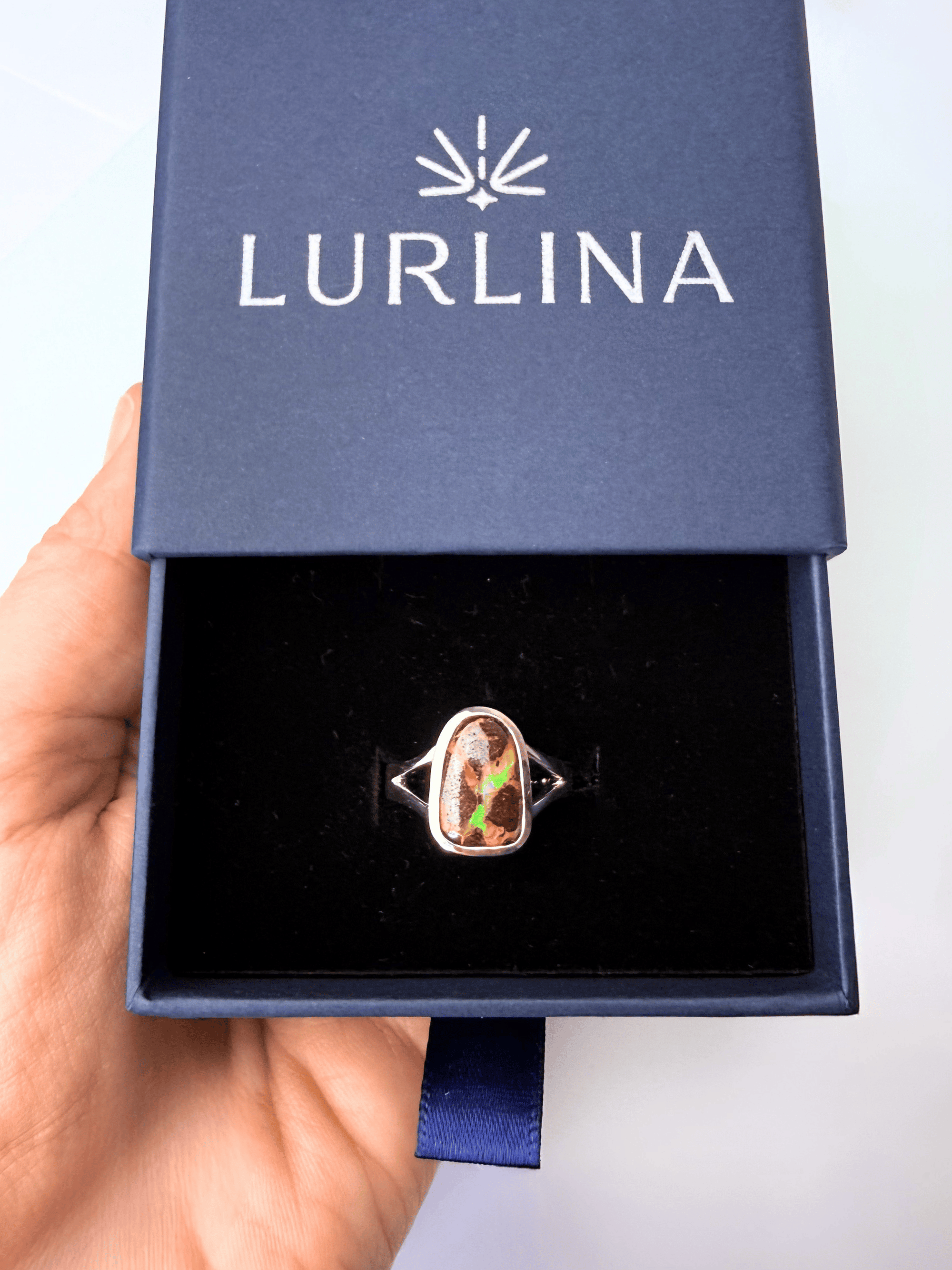 Matrix Boulder Opal Silver Ring