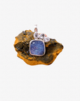 Boulder Opal Silver Square Pendant with Pastel Spinels