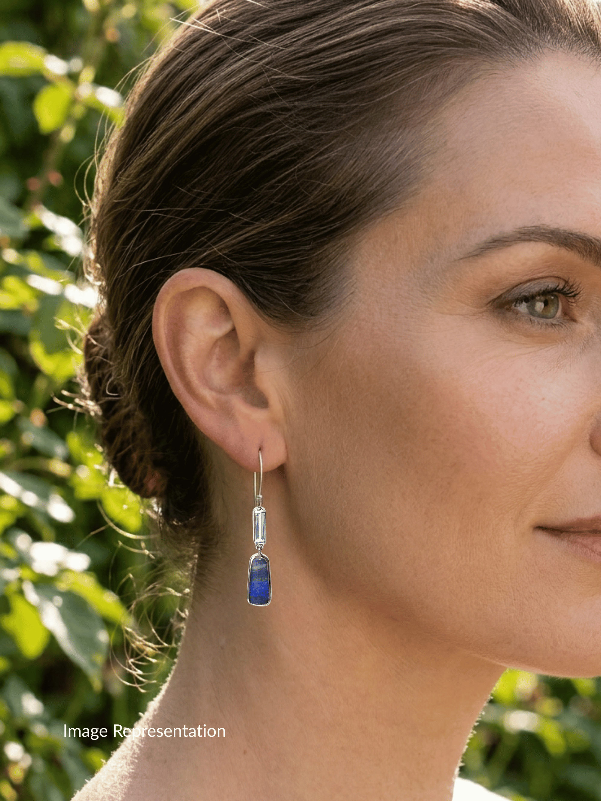 Boulder Opal and Aquamarine Silver Hook Earrings