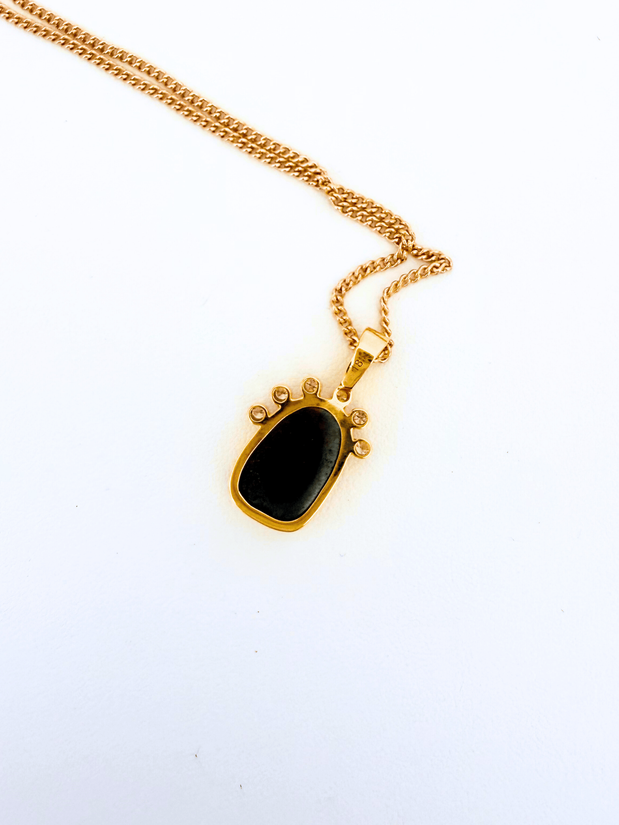 Boulder Opal and Diamond Constellation 18K Gold Pendant