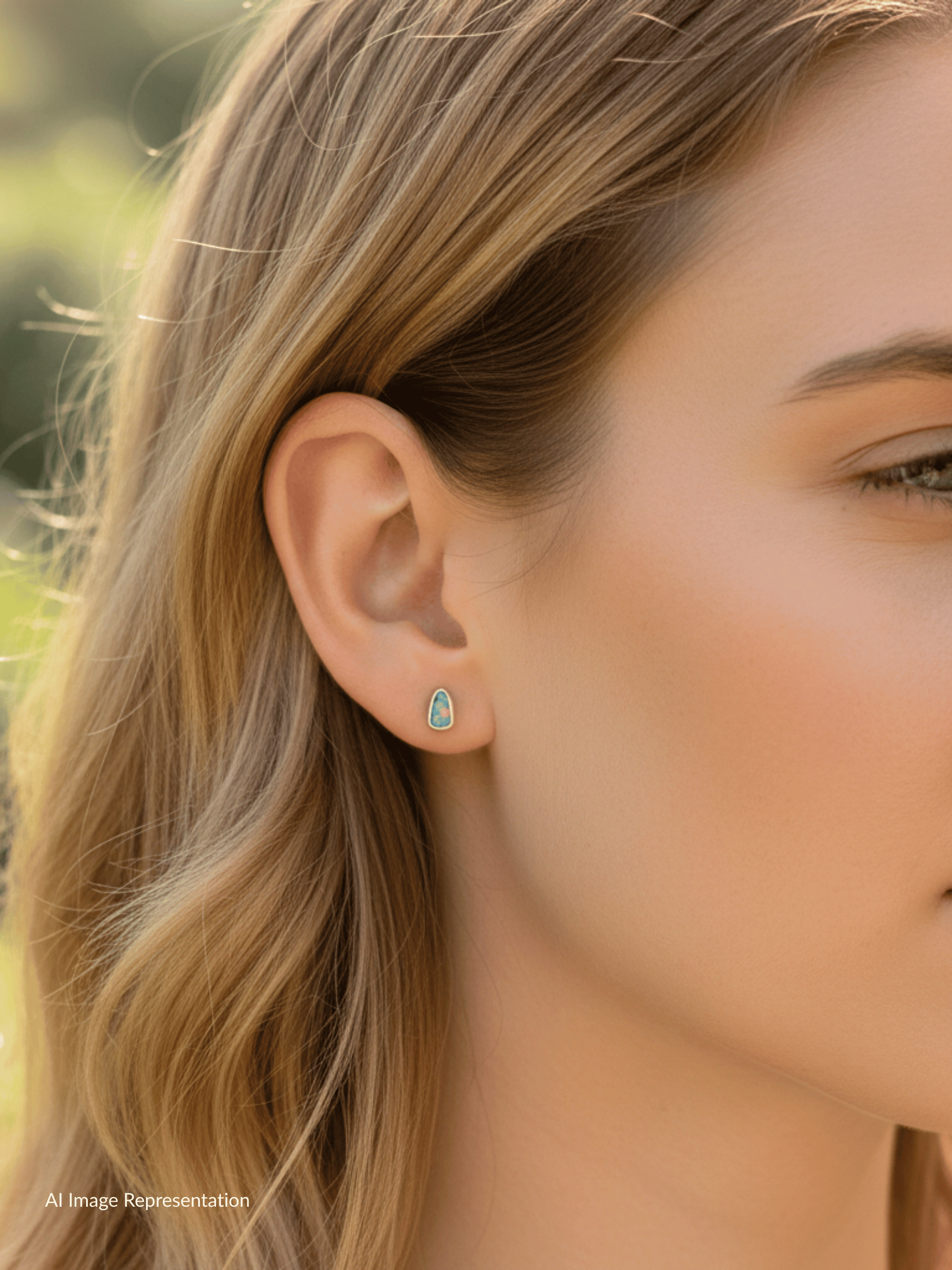 Boulder Opal Pale Sparkle Silver Stud Earrings