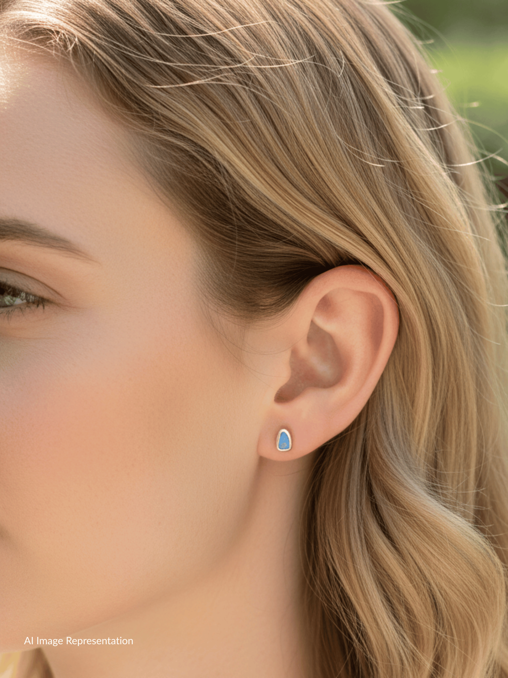 Boulder Opal Pale Sparkle Silver Stud Earrings