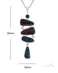 Boulder Opal and Sapphire Silver River Pendant