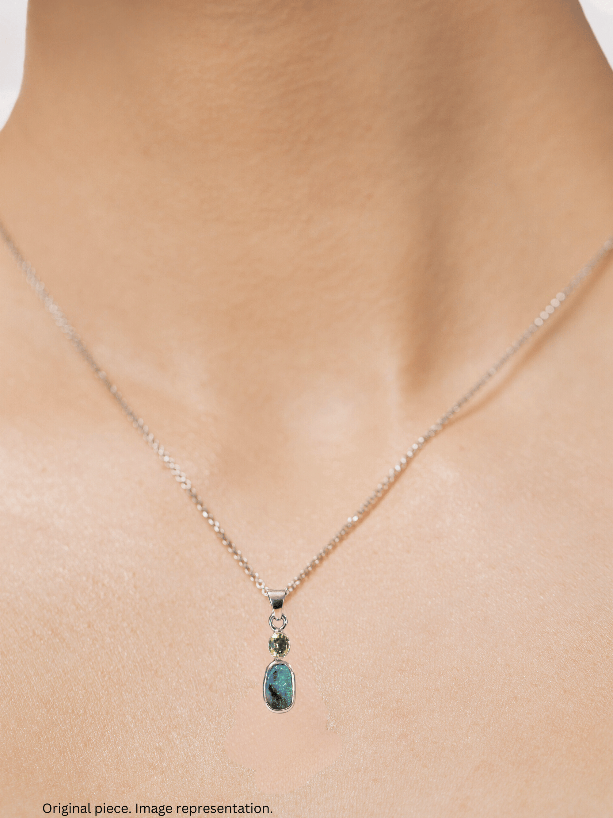 Australian_Boulder_Opal_with_Queensland_Yellow_Sapphire_Silver_Pendant model1