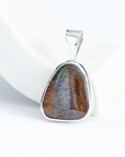 Boulder Opal Triangle Silver Pendant